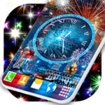 fireworks clock live wallpaper android application logo